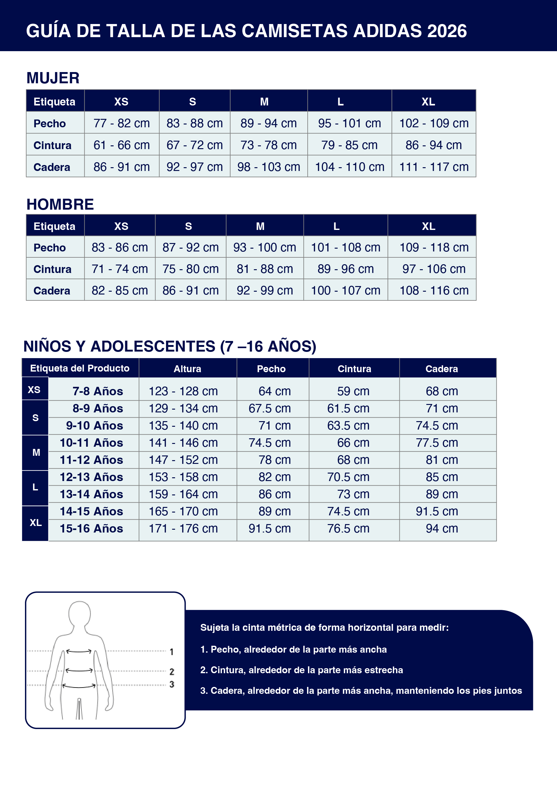 Tallas Hombre